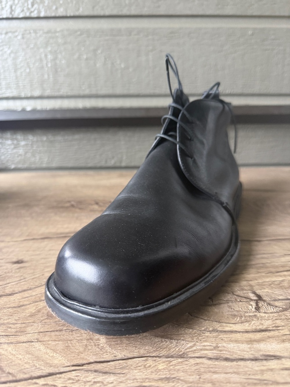 Calvin Klein Classic Black Men's Leather Chukka Boots size 11 made in Italy